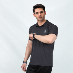 Gray Basic Polo Shirt
