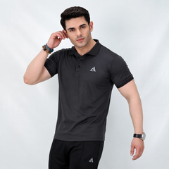 Gray Basic Polo Shirt