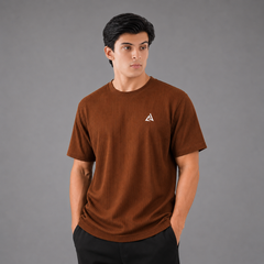 Saddle Brown Textured T-Shirt