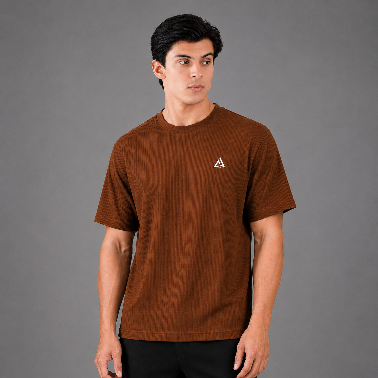 Saddle Brown Textured T-Shirt