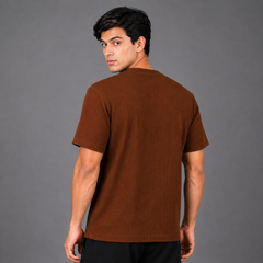 Saddle Brown Textured T-Shirt