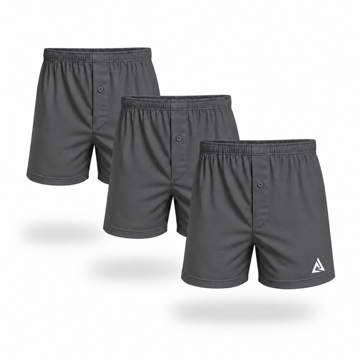 (Pack of 3) Men's Dark Gray Boxer Shorts