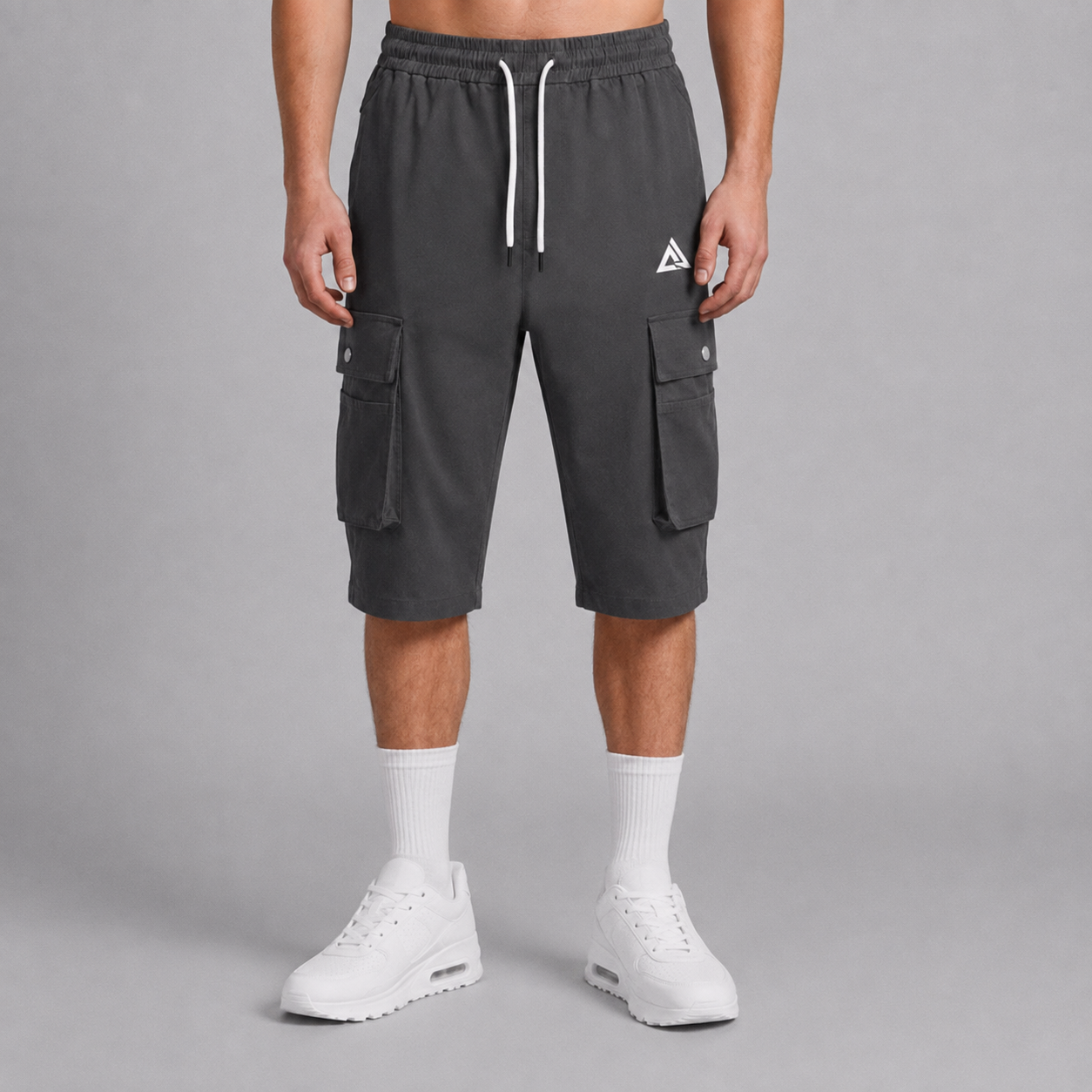 Active Dark Gray Cargo 3 Quarter Short