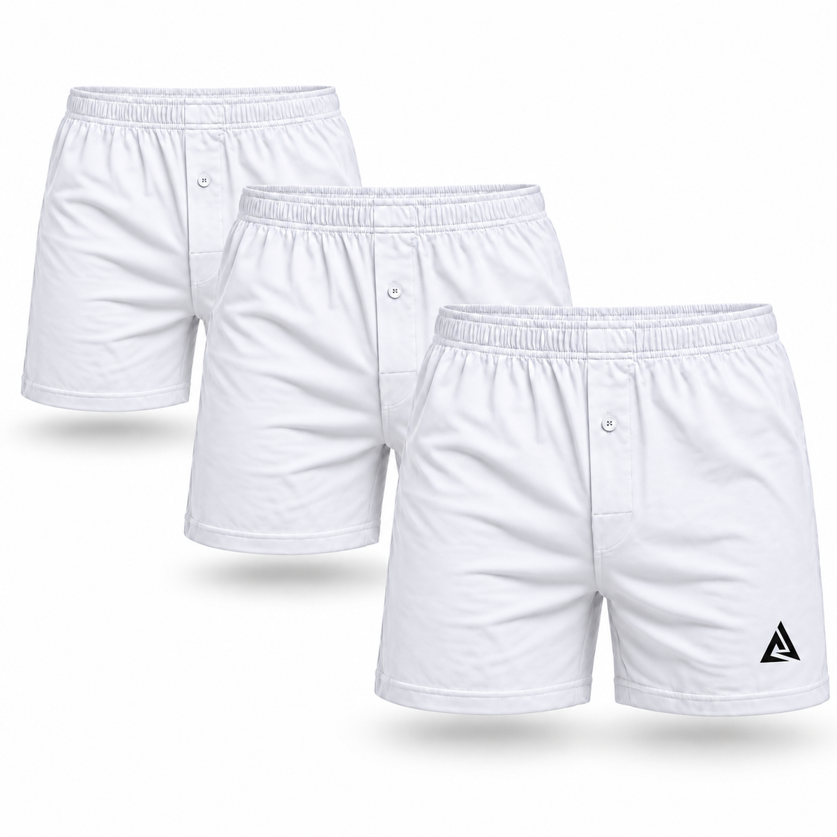(Pack of 3) Men's White Boxer Shorts