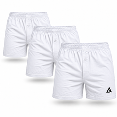 (Pack of 3) Men's White Boxer Shorts
