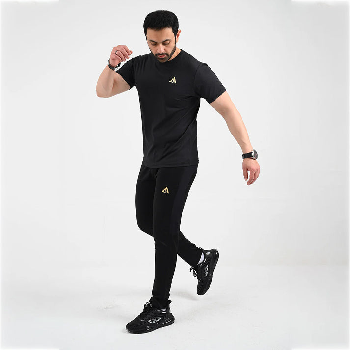 POWERED BLACK TRACKSUIT FOR SUMMER