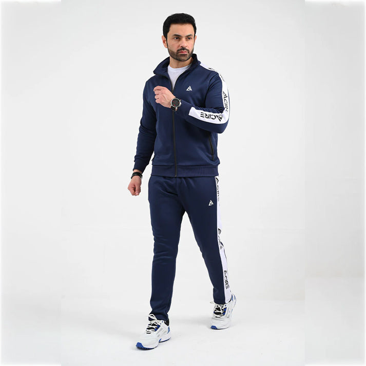 Active Zipper Winter Fleece Navy  Tracksuit