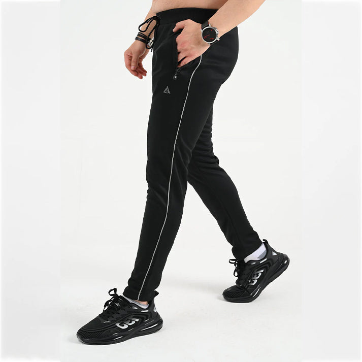 COMFY STRETCHY TROUSER ACTIVE/GYM BOTTOMS WITH NAVY LINE