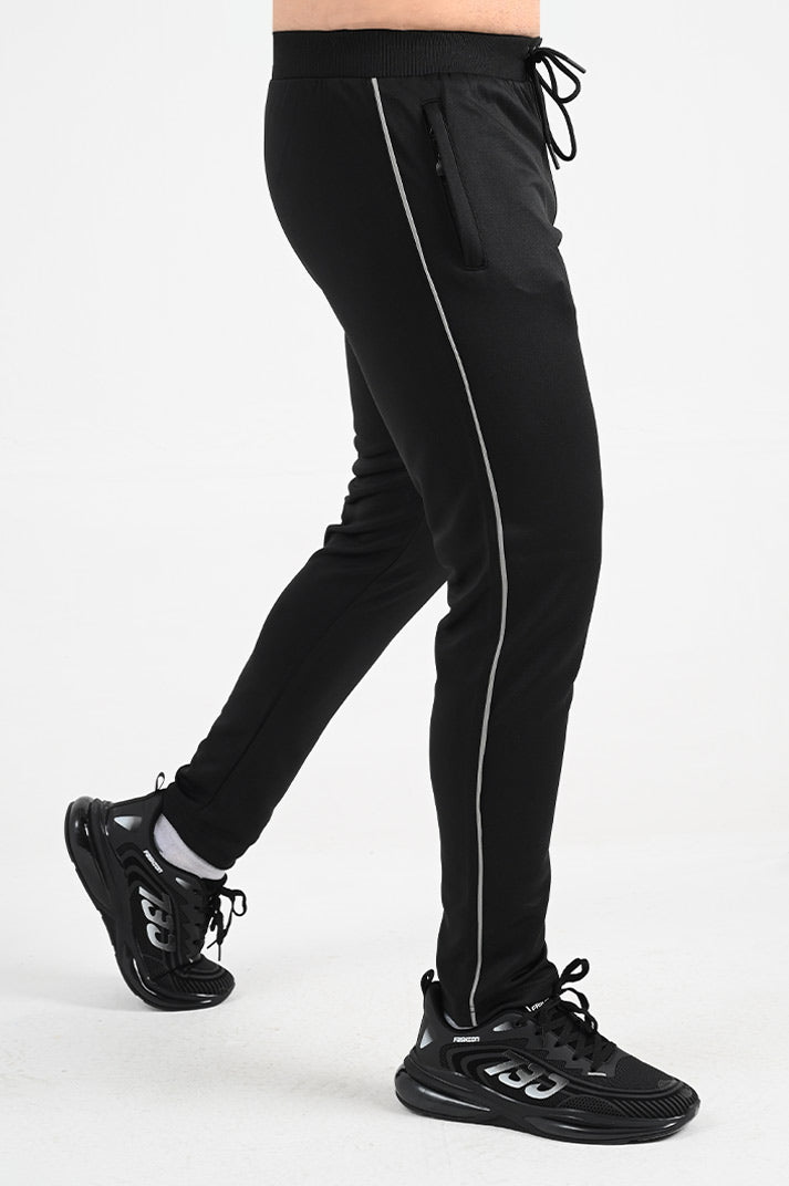 COMFY STRETCHY TROUSER ACTIVE/GYM BOTTOMS WITH NAVY LINE