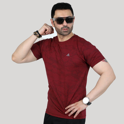MAROON FOURNOD PRINT DRI-FIT  T-SHIRT